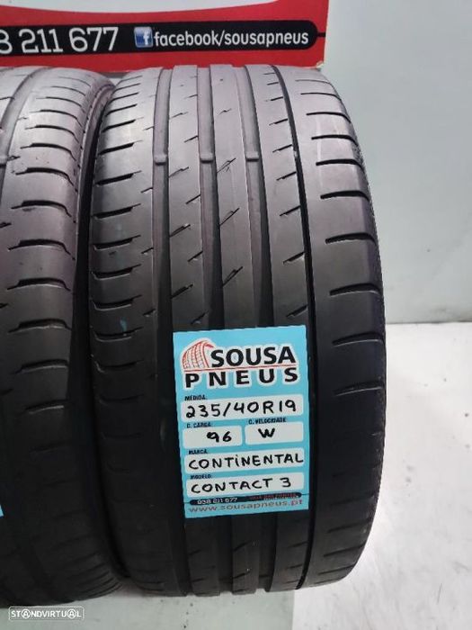 2 pneus semi novos 235-40r19 continental - oferta dos portes