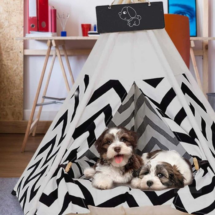 Cama para cão ou gato em forma de tenda de campismo [três padrões}NOVO