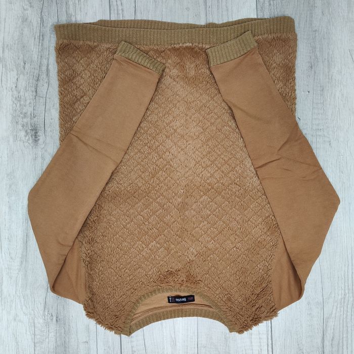 Brązowa bluza damska futrzasta, sweterek miś, Bershka, rozmiar 36 / S