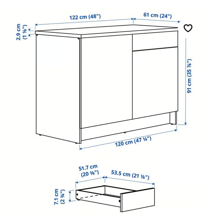 Movel cozinha ikea KNOXHULT
Movel de cozinha com medidas na descricão 
Entrega gratuita em braga