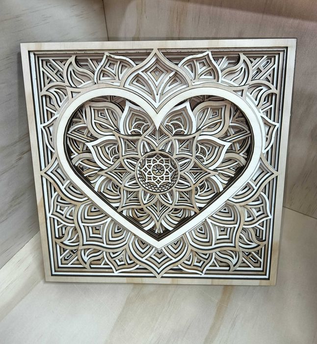 Decoração de parede Mandala coração