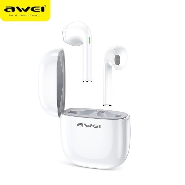 AWEI słuchawki Bluetooth 5.0 T28 TWS+ stacja dokująca biały/white