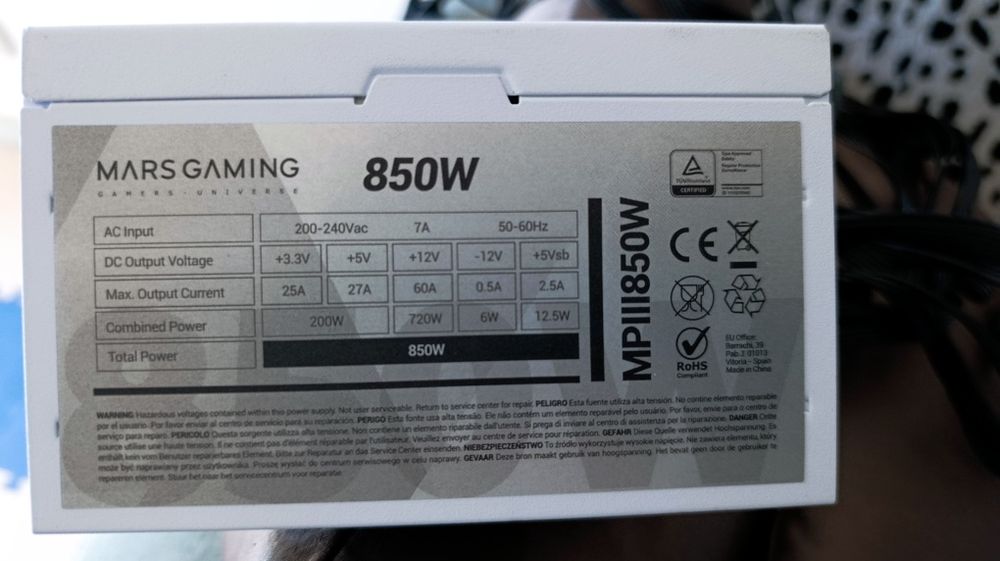 Fonte Mars Gaming MPB850 850W Nova Para Venda447191126911887363