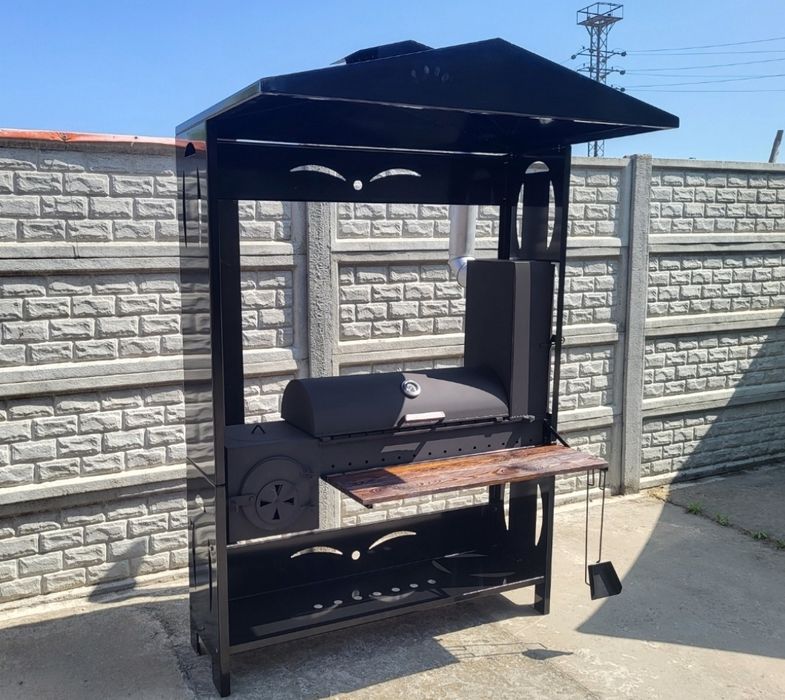 • ХИТ! • 4 мм! • Усиленный! Мангал с Крышей, с Коптильней и Печкой