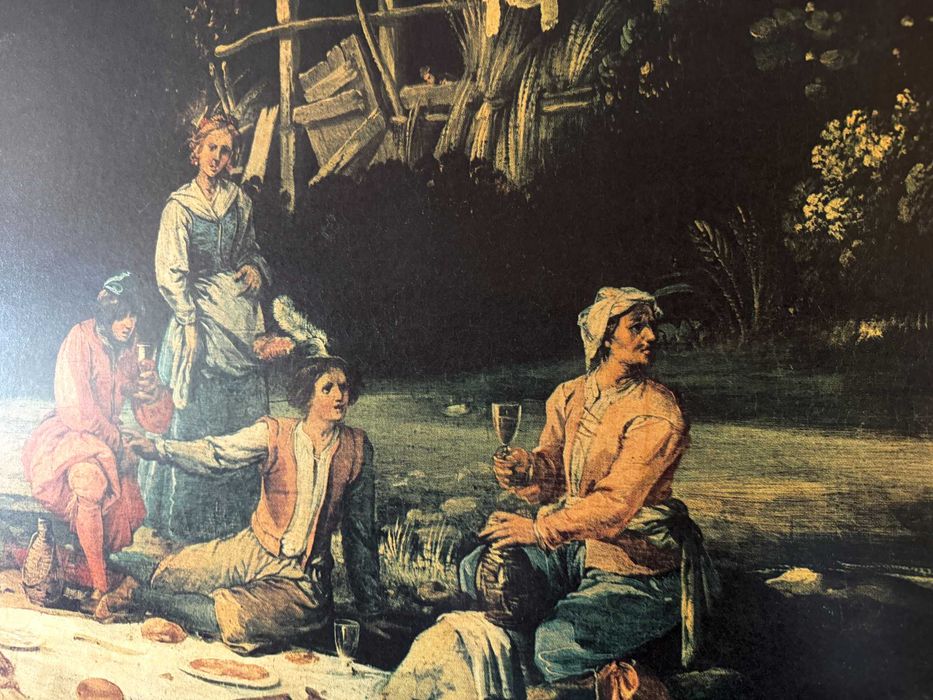 Quadro de grandes dimensões com impressão com o tema "pic-nic"