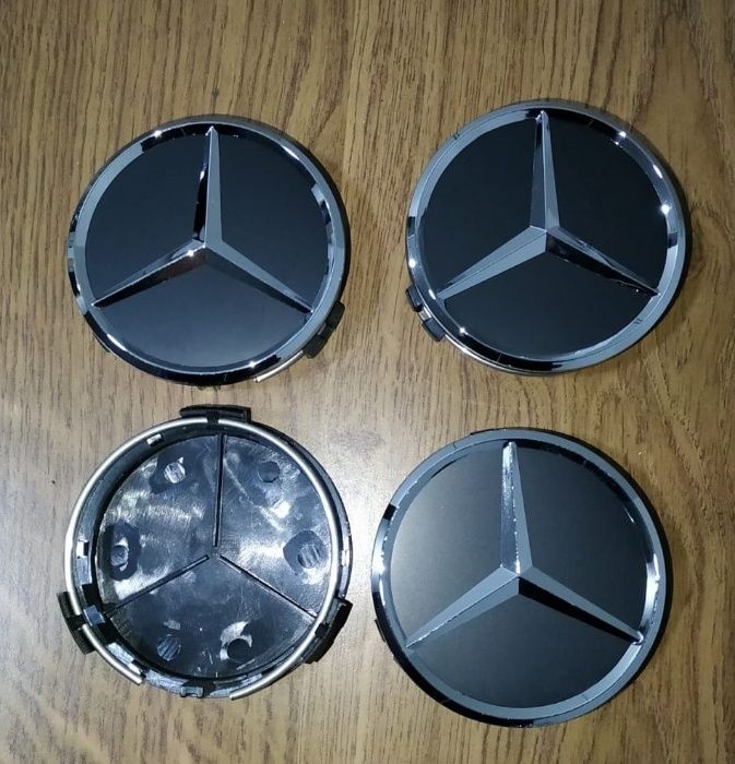 TODOS os Centros de jantes Mercedes Benz 75mm ou 60mm & Simbolo capô 5