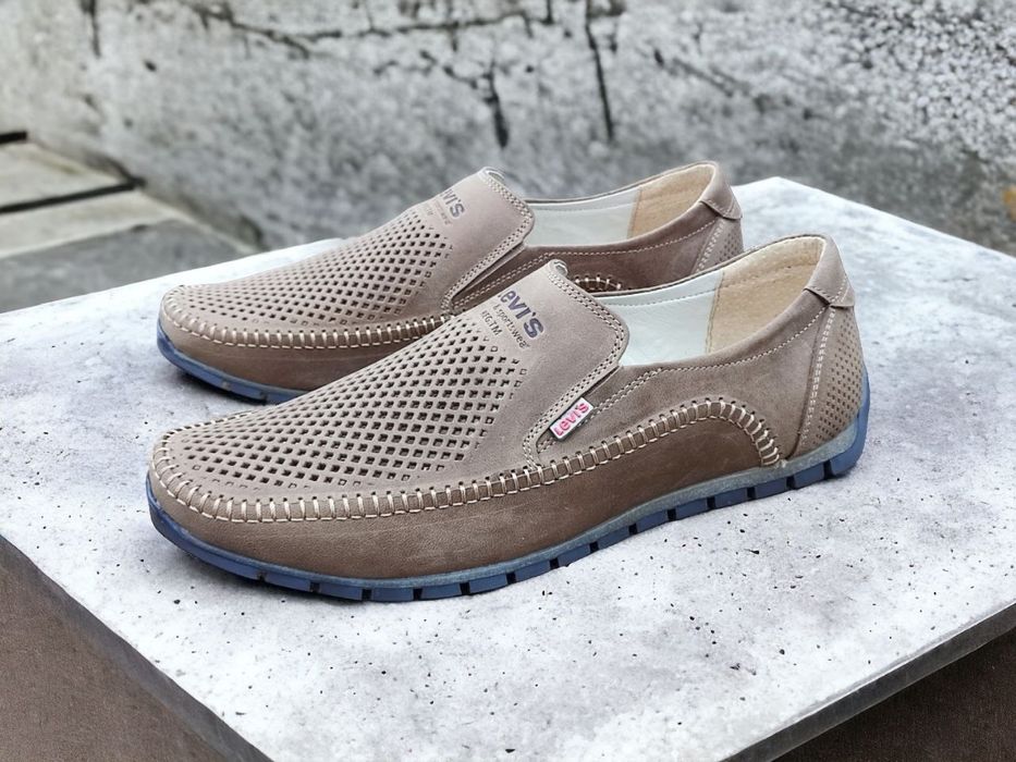 Чоловічі літні мокасини levis натуральна шкіра
