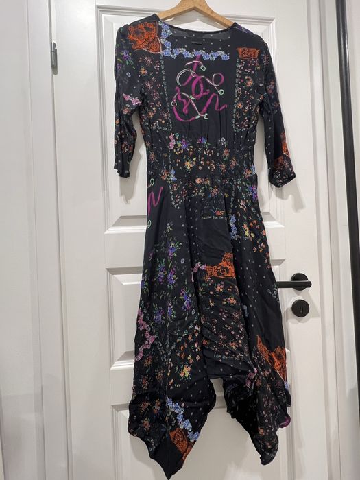 Desigual sukienka długa z wzorami lekka na lato wiosnę wakacje 40