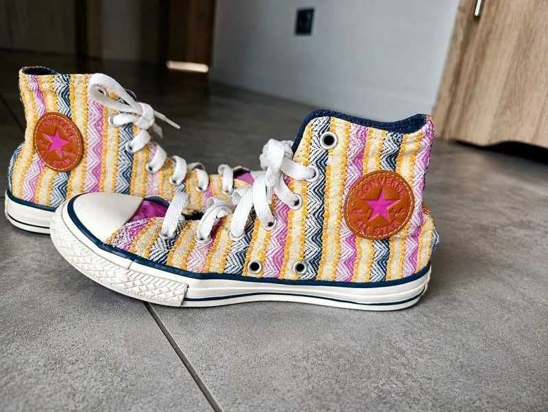 Converse All Star – kolorowe trampki za kostkę r.34