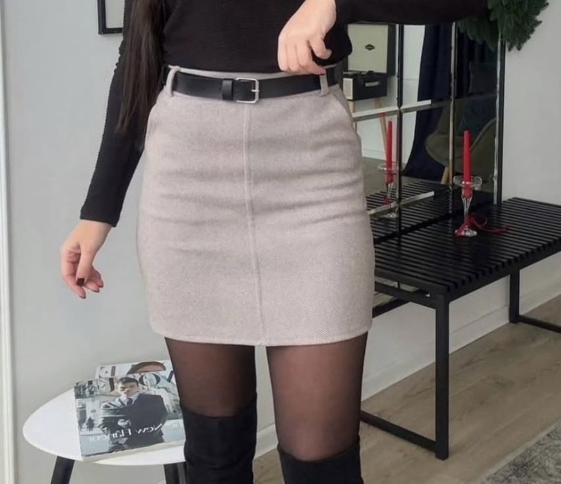 Юбка трапецыя шерстяная