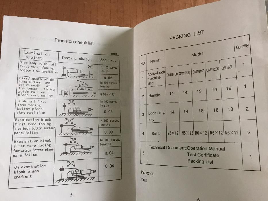 Prensa de aperto 160 para fresadora