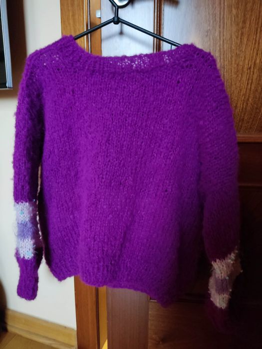 Sweter moherowy ręcznie robiony