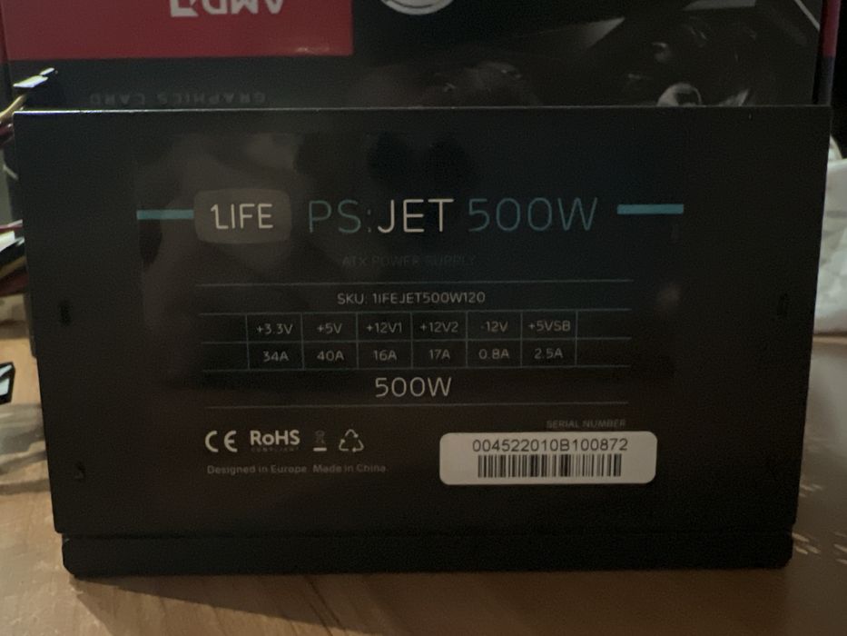 Fonte de Alimentação 1Life PS:JET 500W ATX