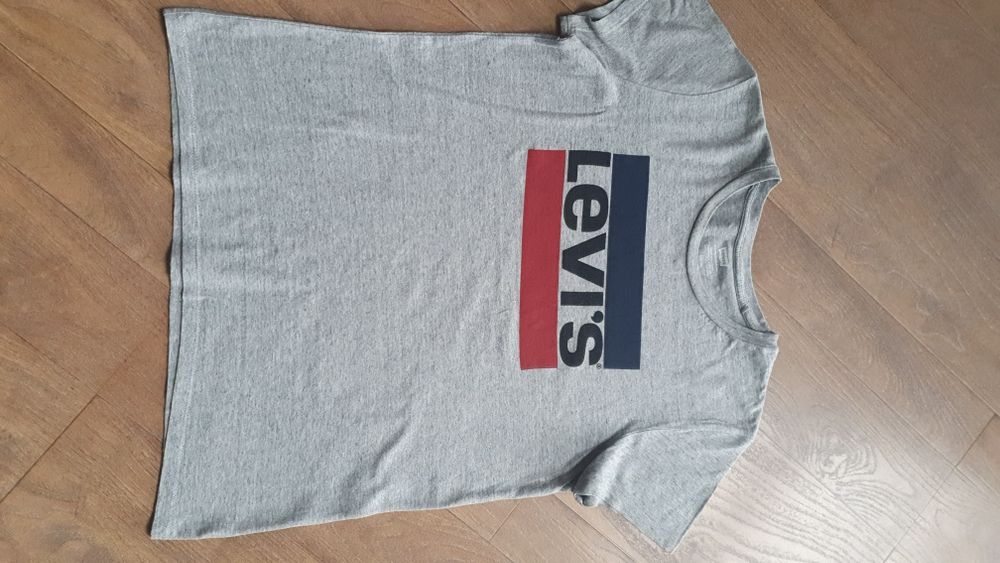 Levis szary T-shirt koszulka z logo rozm. S