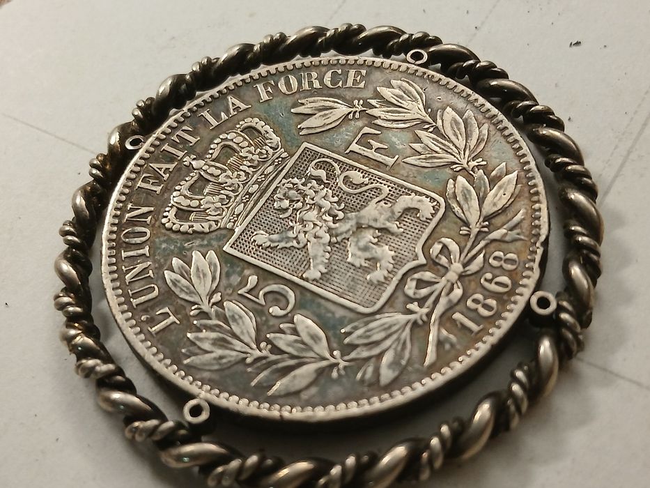 5 francos belgas 1868