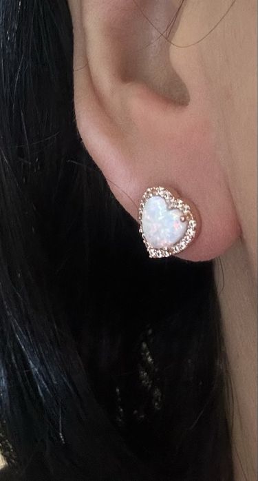 Акція! Сережки - гвіздочок з опалом 1.08г золото 585 проба