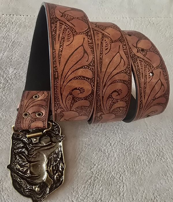 Pasek skórzany jeździecki myśliwski cowboy Texas Arizona JEŹDZIECTWO.