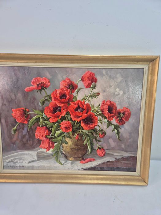 obraz  maki w wazonie