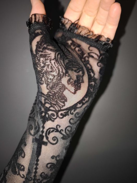 Długie rękawiczki gotyk styl