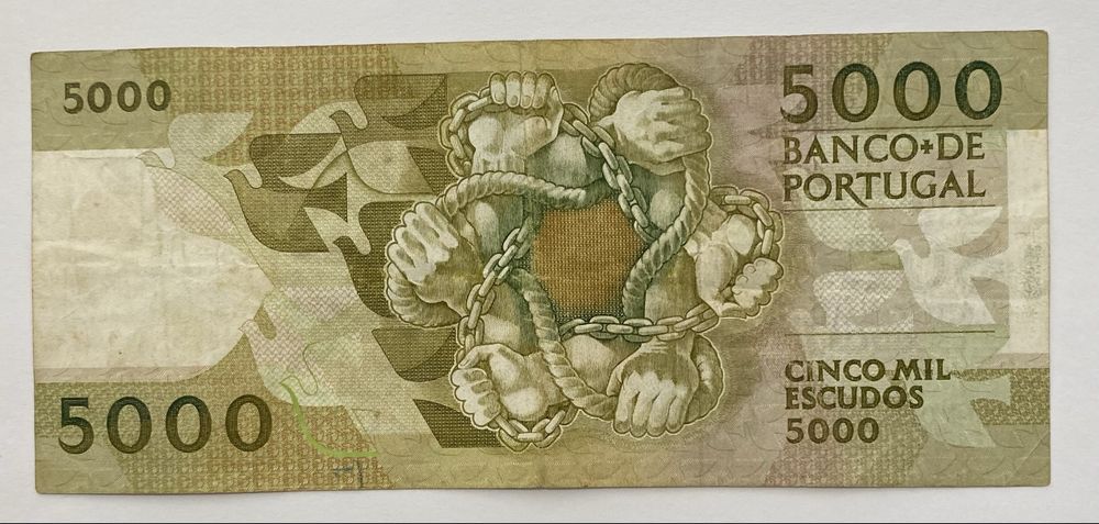 Nota 1099 - Cinco Mil Escudos ch.2A - 1989