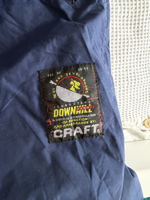 Granatowe spodnie sniegowce na narty sanki ferie zimowe szelki  craft