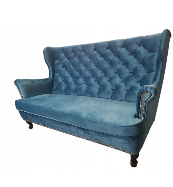 Sofa 3 osobowa z pufami