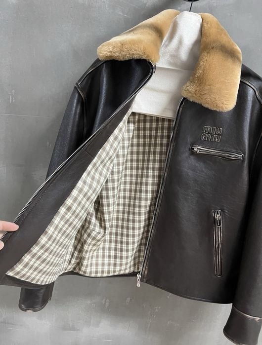 КУРТКА MIU MIU 2025 S/M, M/L кожанка косуха