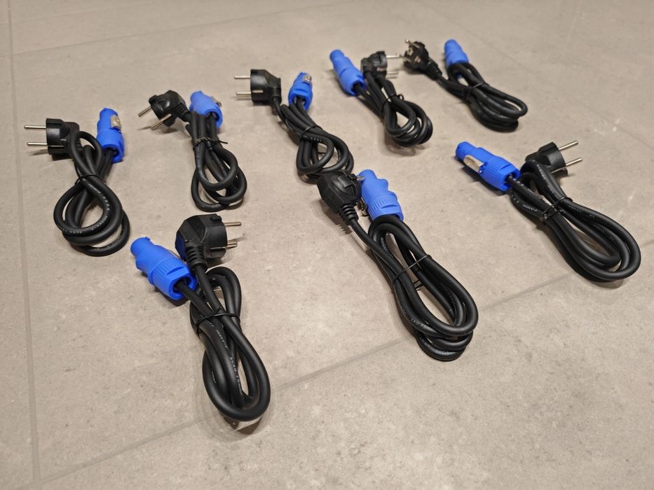 Kable 8 x Kabel przewód zasilający POWERCON IN 1,2 m Wtyczka 230V