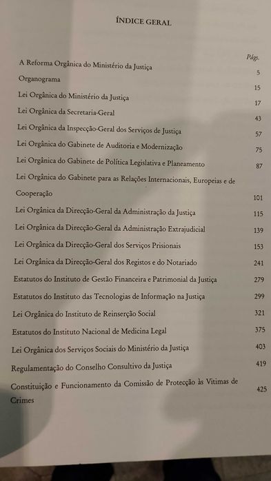 Leis Orgânicas - Ministério da Justiça (2001)