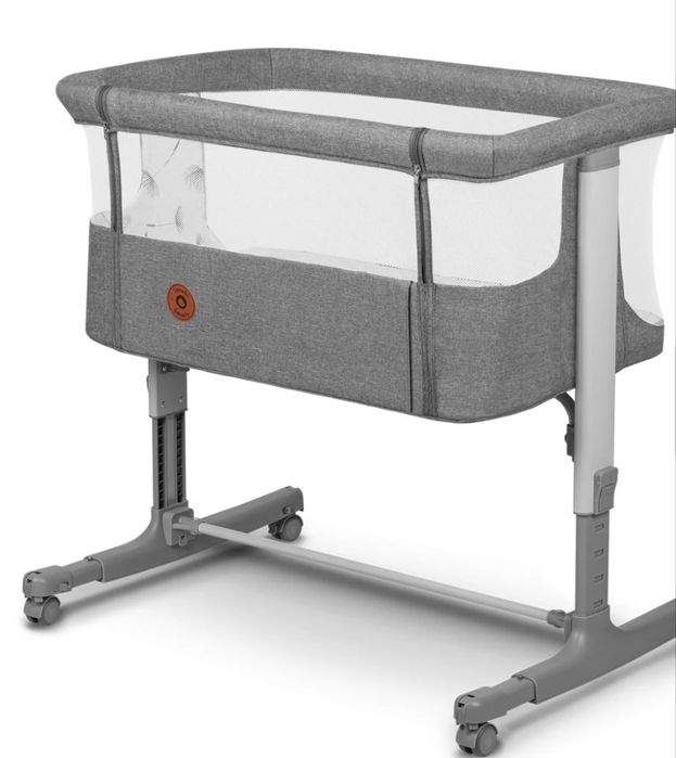 Ліжечко приставне 3 в 1 Lionelo Aurora Gray Concrete/Сірий