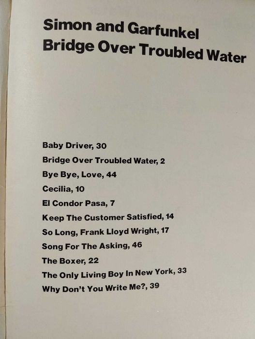 Partituras Simon and Garfunkel, Bridge Over Troubled Water