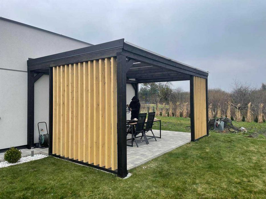 Drewniana pergola, zadaszenie tarasu, wiata, altana PRODUCENT