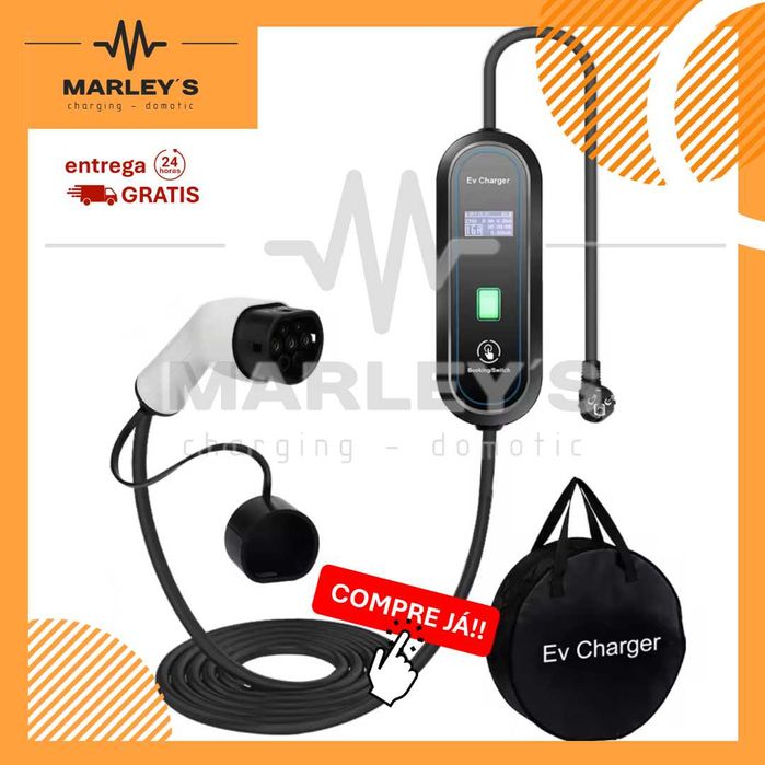 Carregador Portátil 3.5 - 7 - 11 kw - 16/ 32A -Tipo 2 - Eletricos