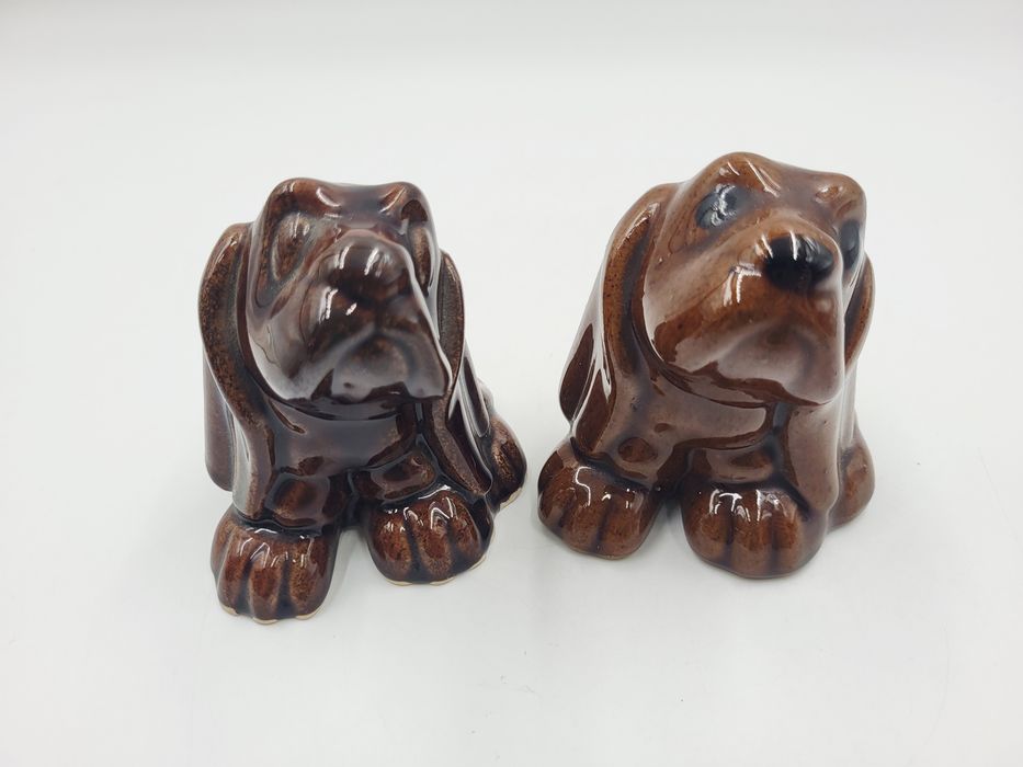 Dwa ceramiczne pieski Kuka PRL