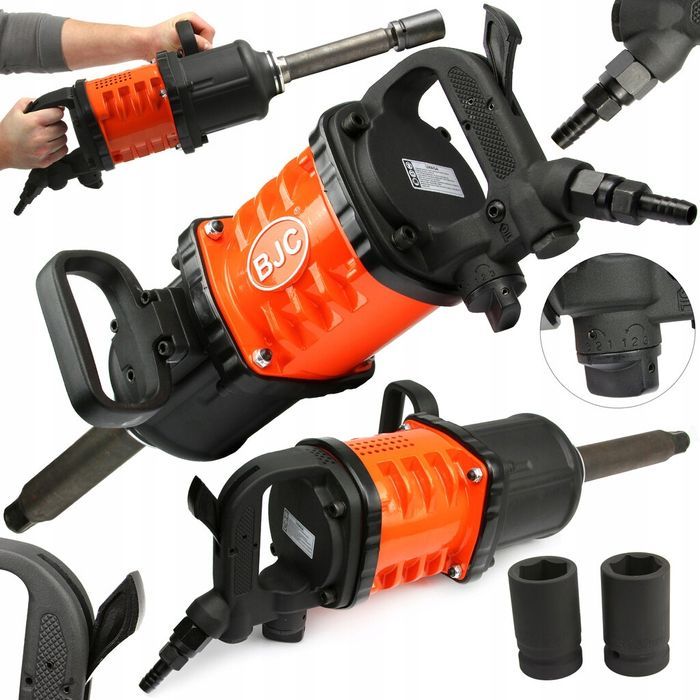 Klucz Udarowy Pneumatyczny Bjc 997 1' 5500Nm 2 Nasadki Wąż Zestaw