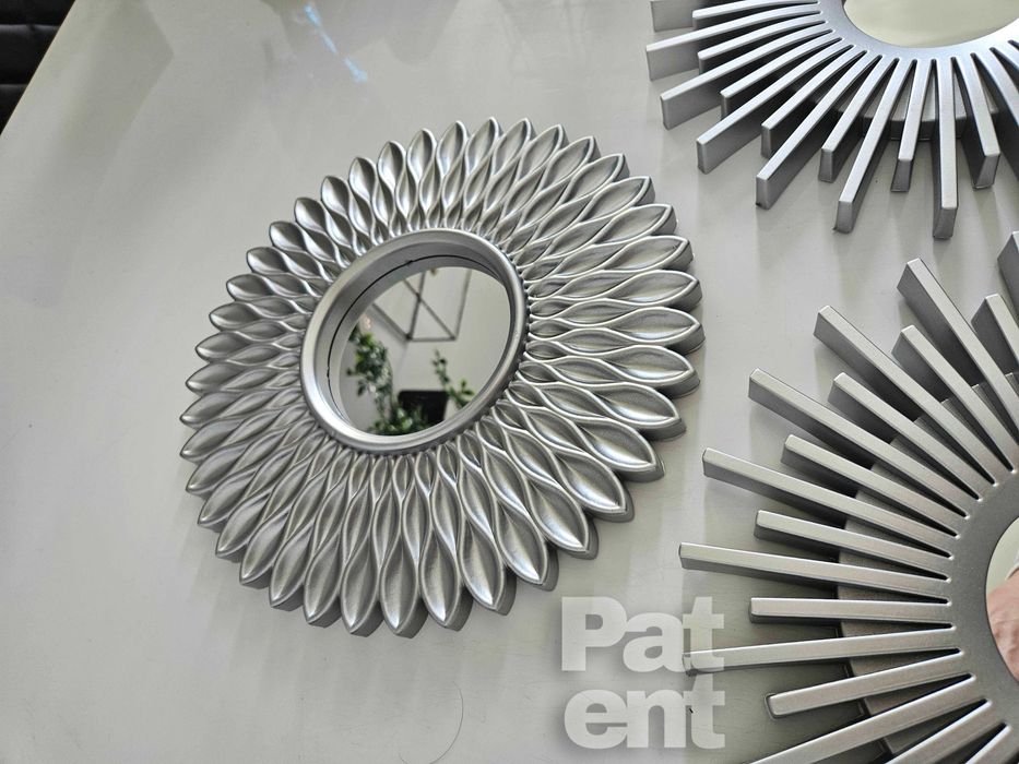 Lustra zestaw 3 luster w srebrnych ramkach do domu na ścianę dekoracja