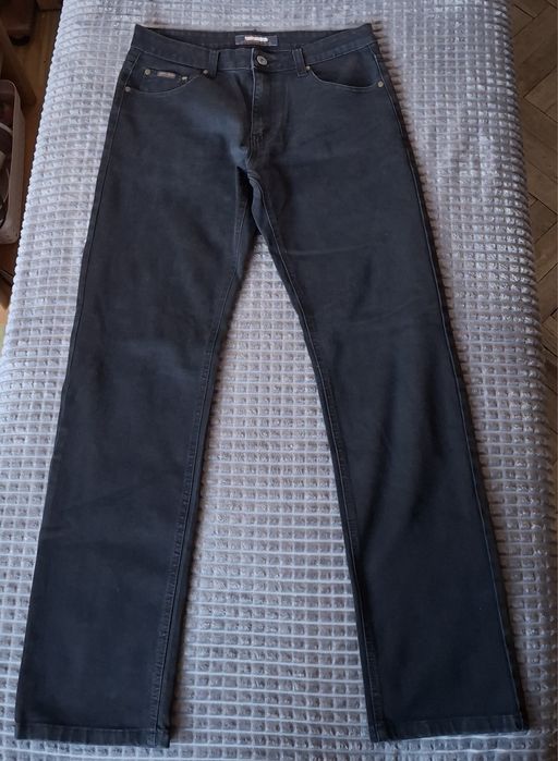 Super Okazja! Spodnie Męskie SAVIL Czarne Proste Klasyczne rozm. W34 L