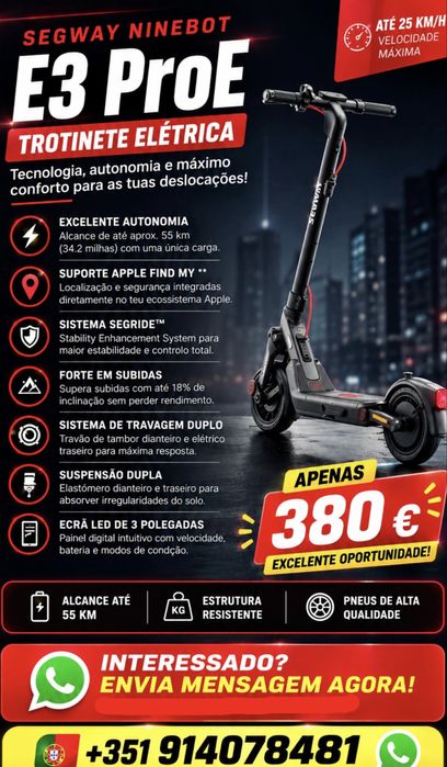 Trotinete Elétrica Segway Ninebot  E3 ProE