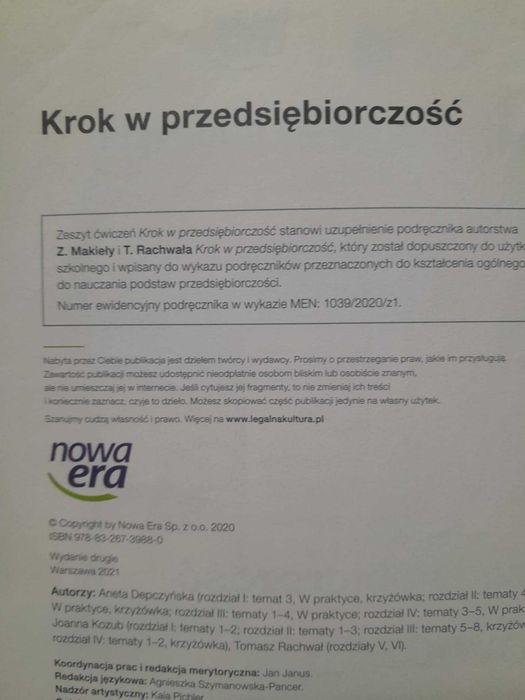 Podręcznik Krok w przedsiębiorczość gratis ćwiczenie