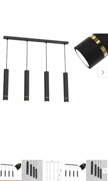 Lampa metalowa tuba czarna