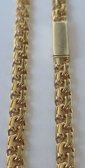 Nowy złoty łańcuszek Galibardi / Garibaldi  soczewka 585 35,54g  55cm