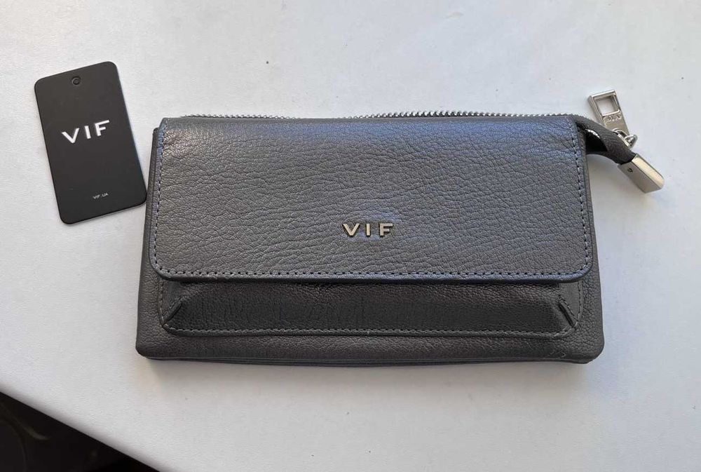 Брендовий шкіряний гаманець жіночий VIF. Портмоне жіноче стильне