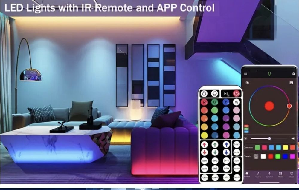Kits leds RGB com APP e comando vários tamanhos