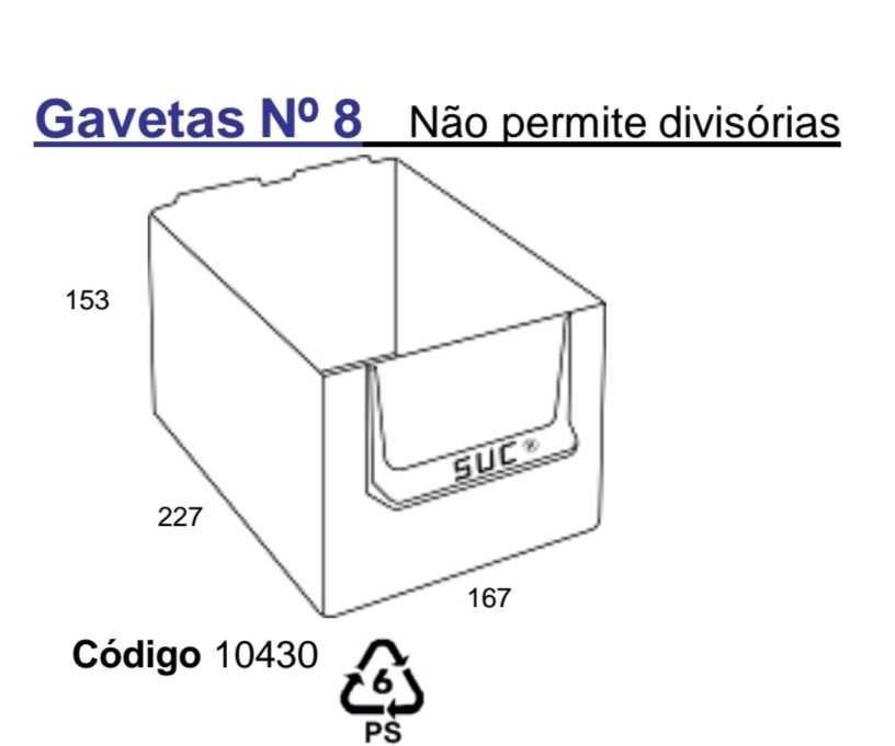 Caixa SUC plástica tipo gaveta (pequena e  média)64585475689602123