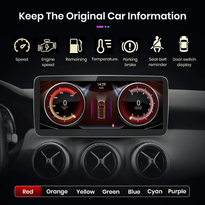 Rádio Android 8/128GB Mercedes CLA A GLA W176 C117 X117 x156 CARPLAY