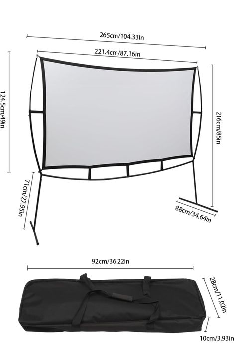 Nowy ekran projekcyjny projektora o przekątnej 100”