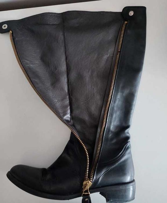 Skórzane oficerki made in spain