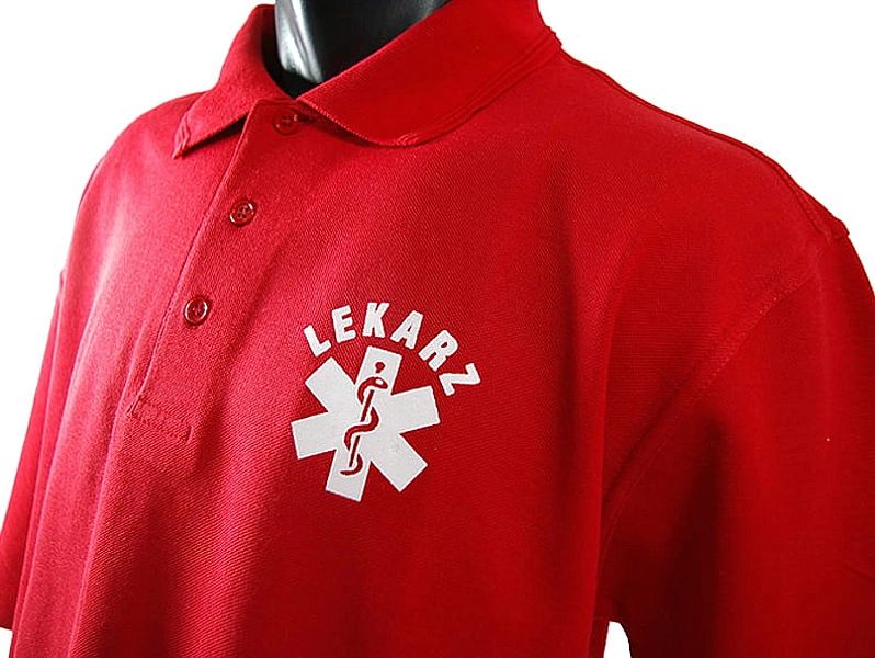 Koszulka Polo męska LEKARZ czerwona (S)