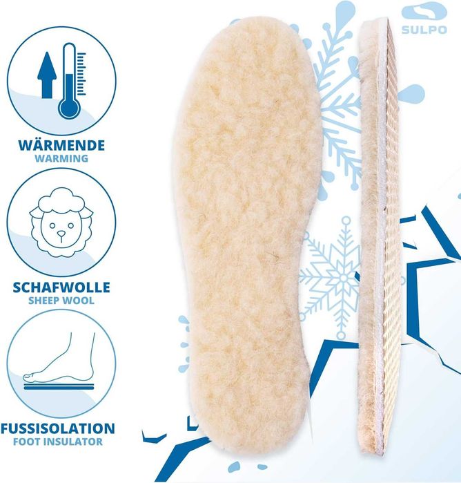 WKŁADKI zimowe 1PARA r.43 SULPO z wełny owczej termiczne NOWE s261