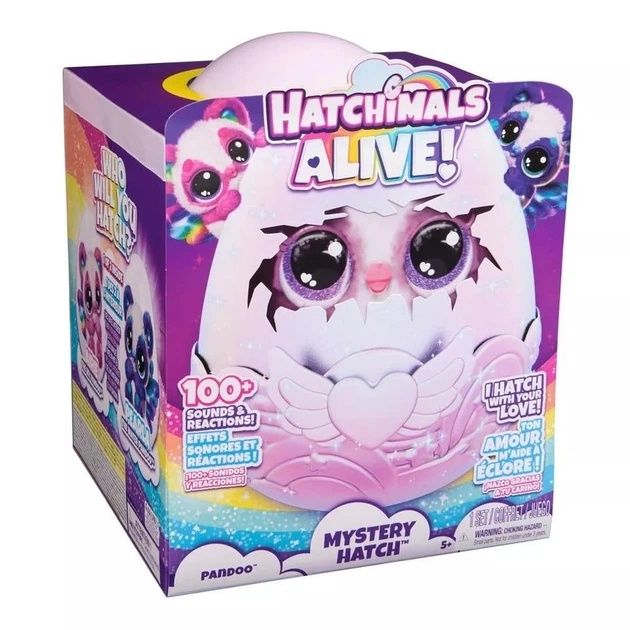 Оригiнал hatchimals hatchimal alive egg pandoo яйцо панда panda яйце